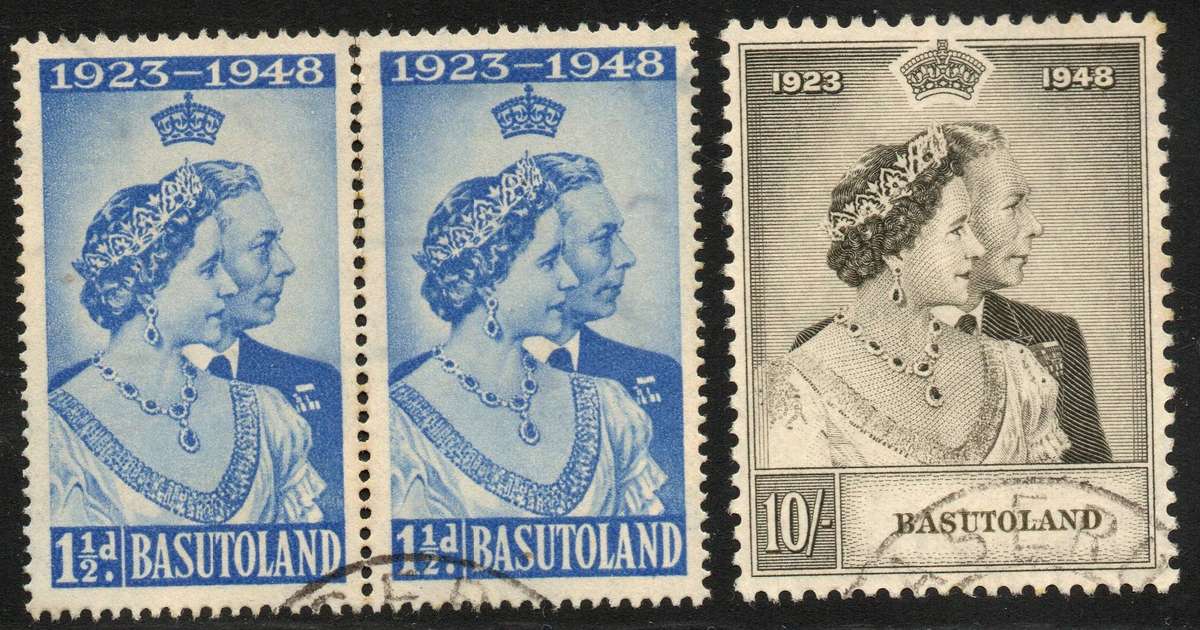 BASUTOLAND 1948 SACC36-7 SILVER WEDDING SET OF 2 - VFU - CV R1004