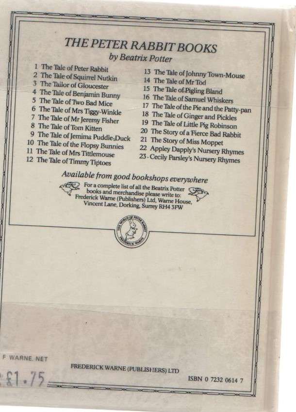 CECILY PARSLEY'S NURSERY RHYMES - BEATRIX POTTER