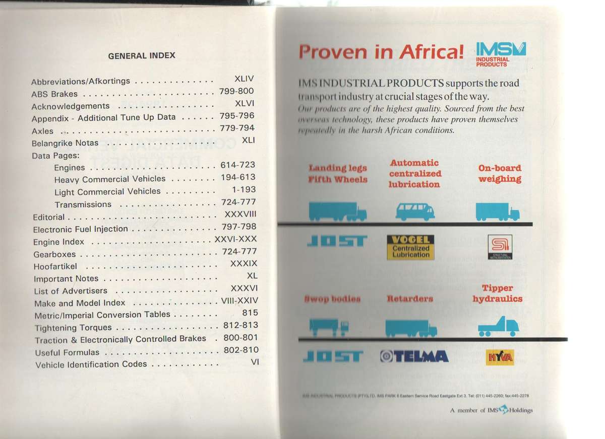 COMMERCIAL VEHICLE DATA DIGEST 1994/95 (13 TH EDITION 1994) - BILL CALCUTT, BERNARD DUCHEN AND MATTH