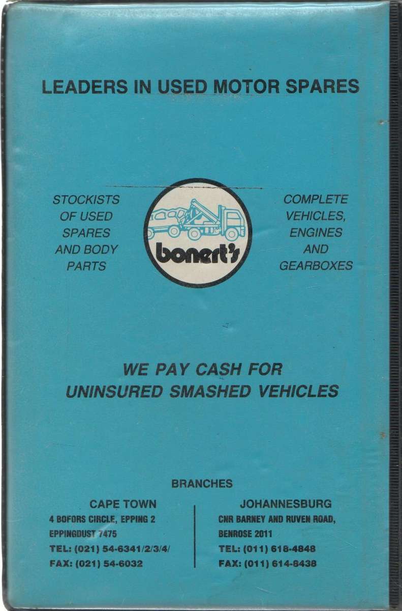 AUTO DATA DIGEST 1991/92 - BILL CALCUTT, OSCAR PERUCH AND MATHUYS VOSLOO (17 TH EDITION 1991)