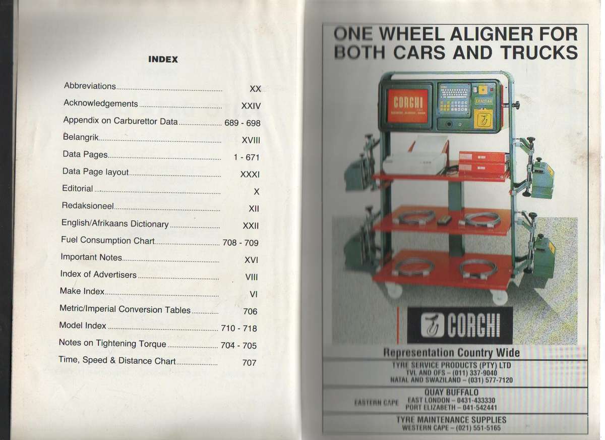 AUTO DATA DIGEST 1991/92 - BILL CALCUTT, OSCAR PERUCH AND MATHUYS VOSLOO (17 TH EDITION 1991)