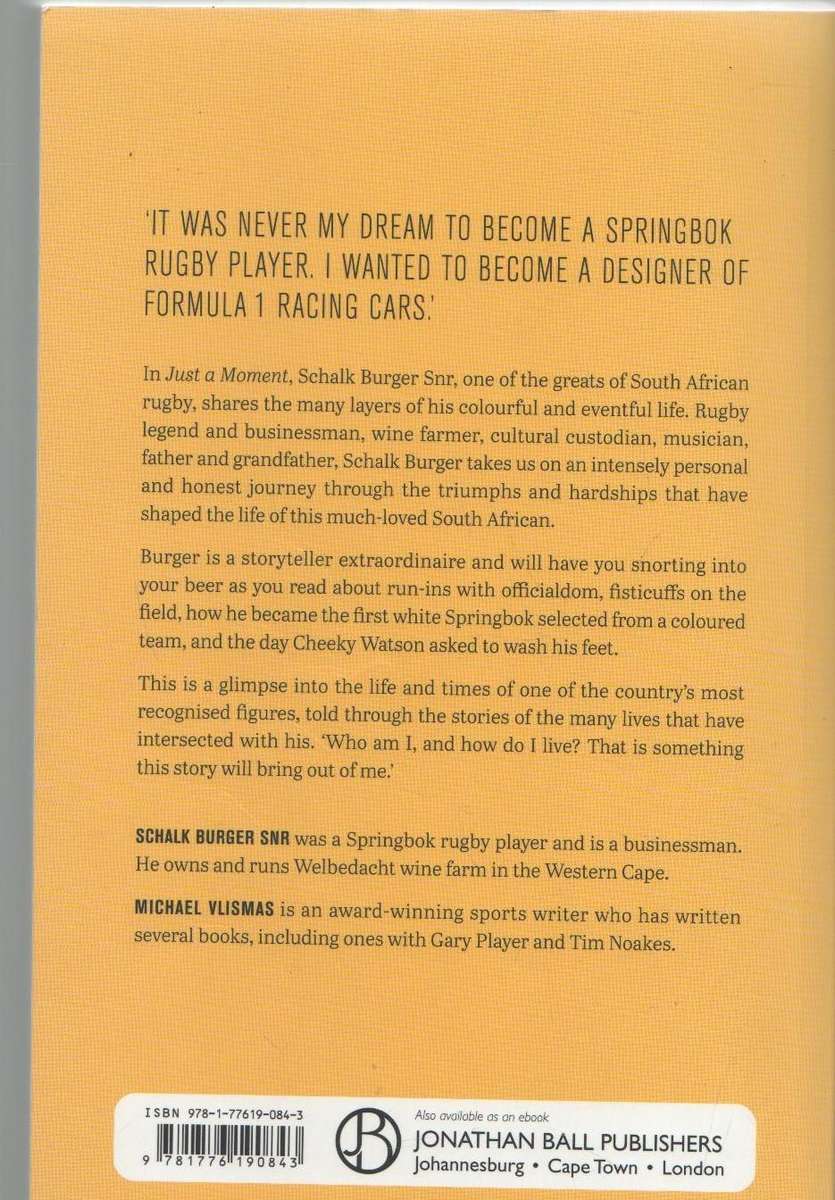 JUST A MOMENT - SCHALK BURGER SENIOR WITH MICHAEL VLISMAS (1 ST EDITION 2021)