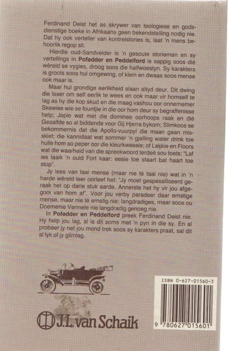 POFADDER EN PEDDELFORD , SANDVELDSTORIES  - FERDINAND DEIST (1 STE UITGAWE 1987)