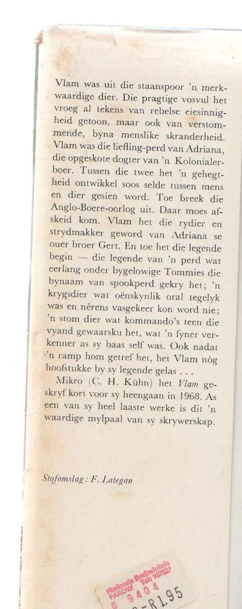 VLAM - MIKRO (1 STE UITGAWE 1970) BOEREOORLOGVERHAAL