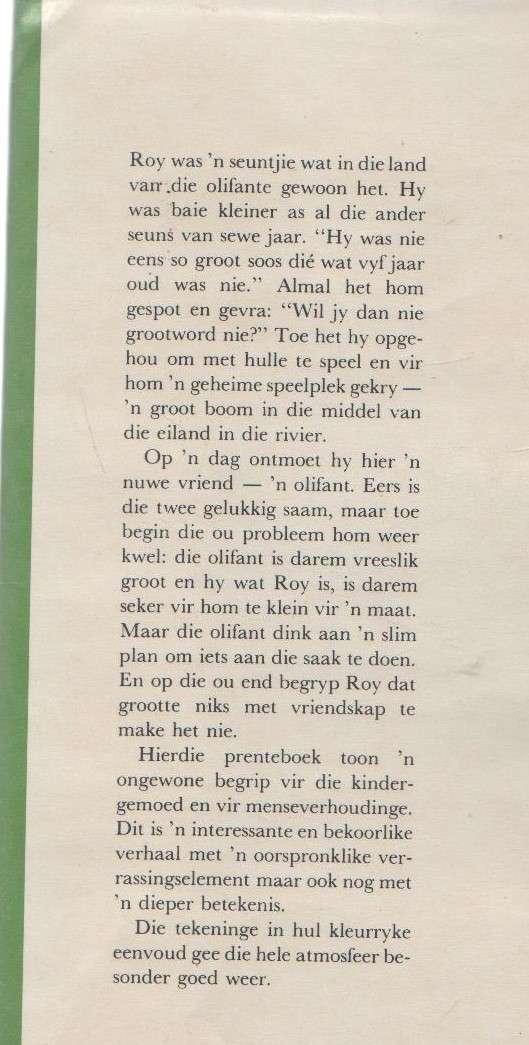 DIE GROOT OLIFANT EN DIE KLEINTJIE - HANS BAUMANN (VERTAAL DEUR LYDIA PIENAAR 1977)