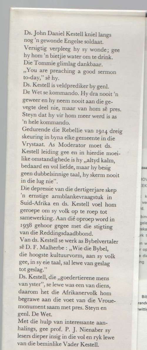 VADER KESTELL - P J NIENABER (1 STE UITGAWE 1971)