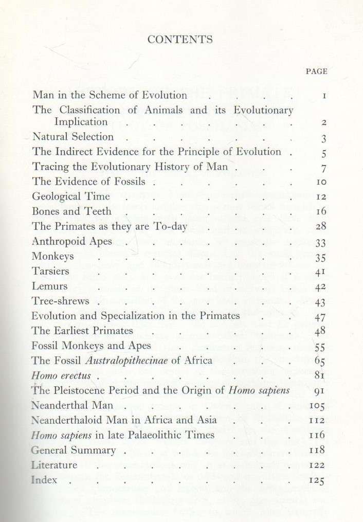 HISTORY OF THE PRIMATES - W E GROS CLARKE (10TH EDITION 1970)