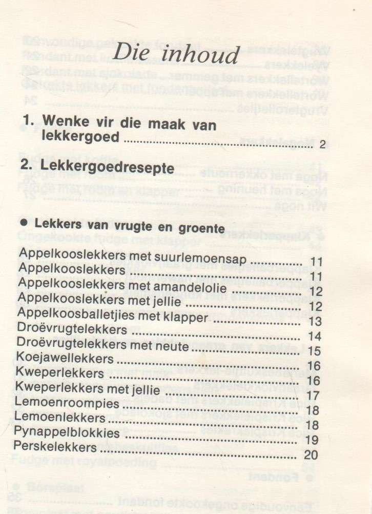 LEKKERGOEDRESEPTE - ERINA BEZUIDENHOUT (1 STE UITGAWE 1976)