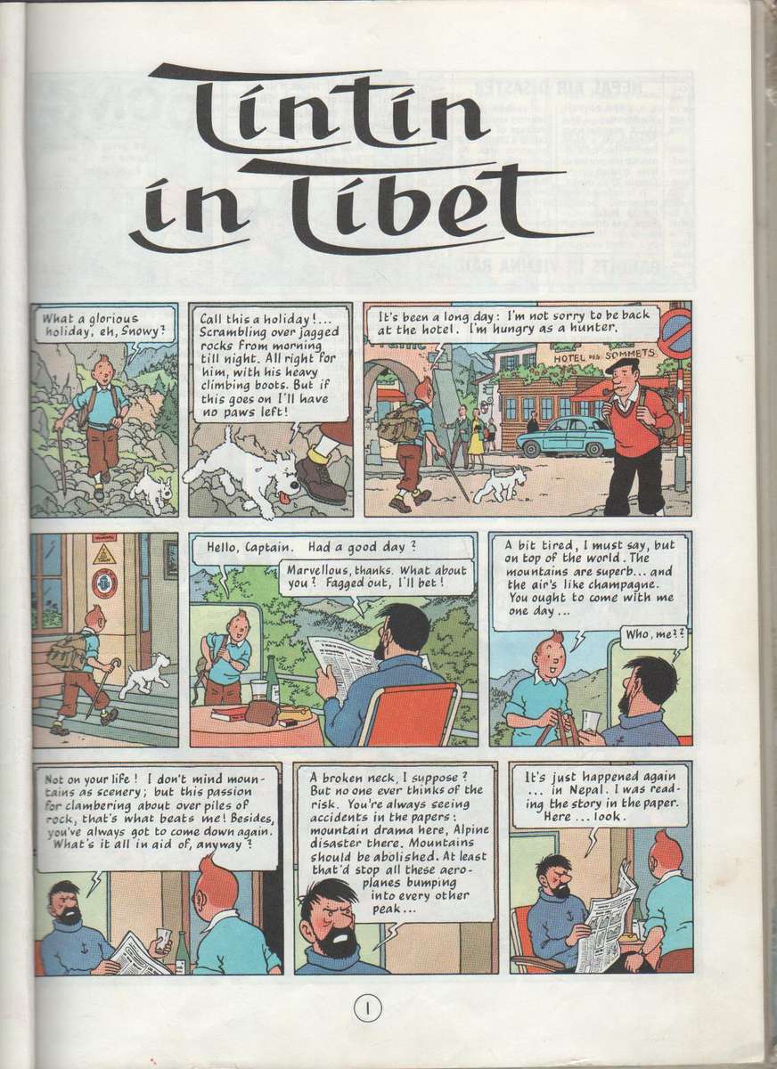 THE ADVENTURES OF TINTIN - TINTIN IN TIBET  - MICHAEL TURNER (REPRINT 1984)