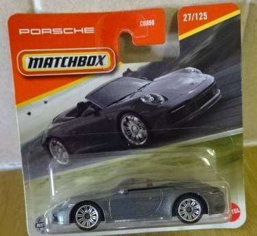 MATCHBOX 27/125  GREY PORSCHE 911 CARRERA CABRIOLET (LESNEY CARDED)