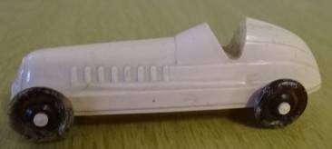 1950'S PLASTIC VINTAGE RACECAR (POSSIBLY MADE BY BORDAY OR JOHILLO)