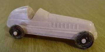 1950'S PLASTIC VINTAGE RACECAR (POSSIBLY MADE BY BORDAY OR JOHILLO)