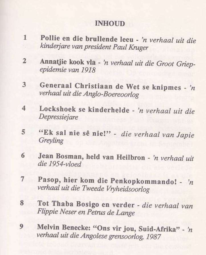KINDERHELDE VAN DIE VRYSTAAT - LEANDRE HANEKOM (VOORWOORD 1988) BOEROORLOG INHOUD
