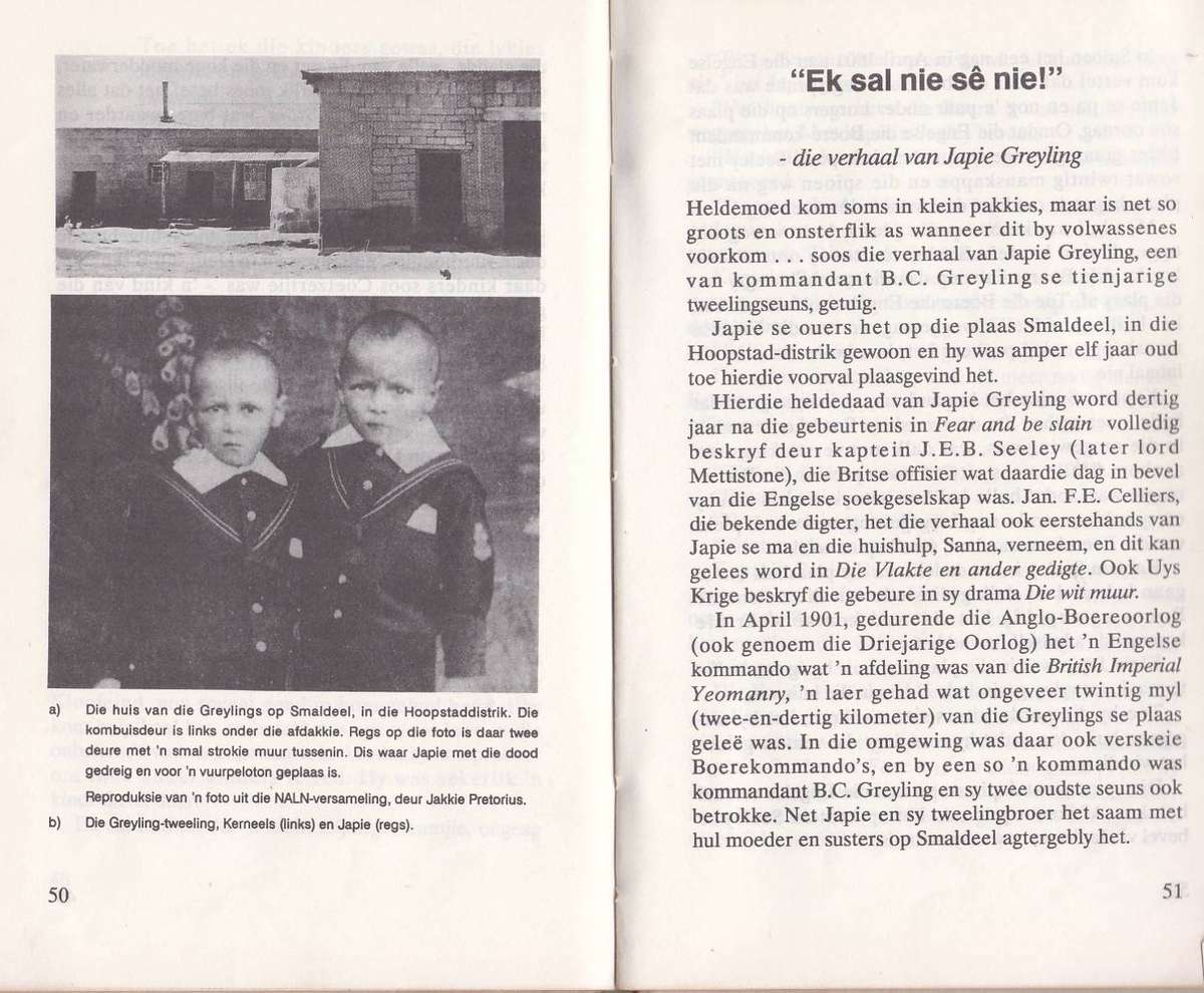 KINDERHELDE VAN DIE VRYSTAAT - LEANDRE HANEKOM (VOORWOORD 1988) BOEROORLOG INHOUD