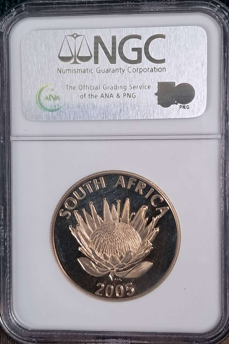 Silver 2005 MS64 Albert Luthuli 1 Rand Mintage 256