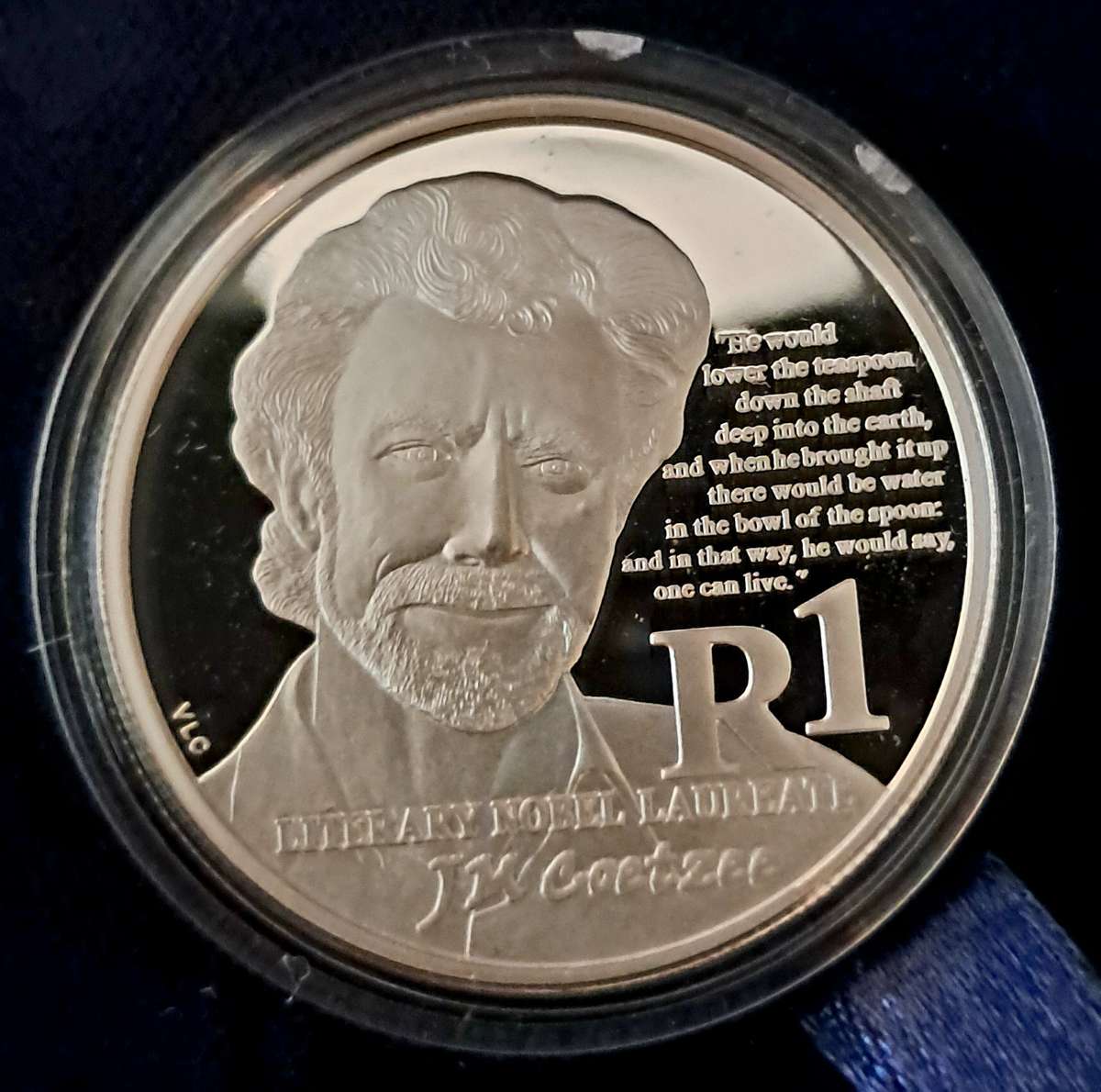 Silver 2011 JM Coetzee Silver Proof R1 Coin