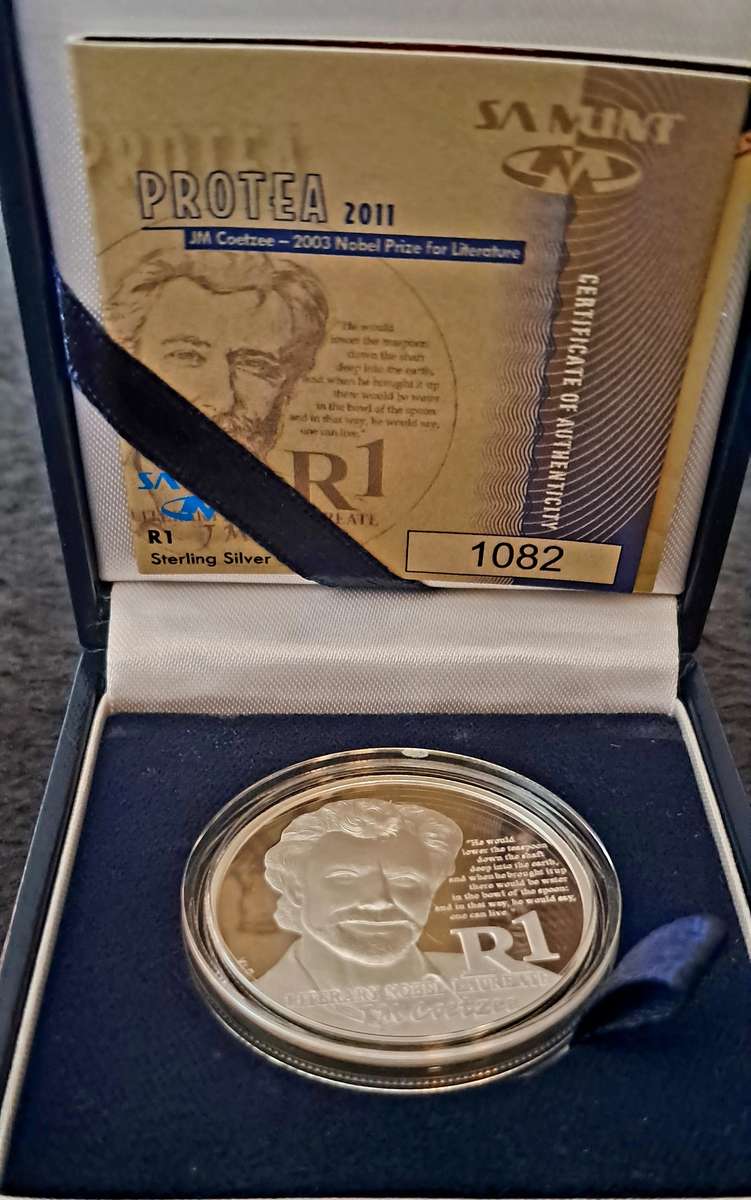 Silver 2011 JM Coetzee Silver Proof R1 Coin