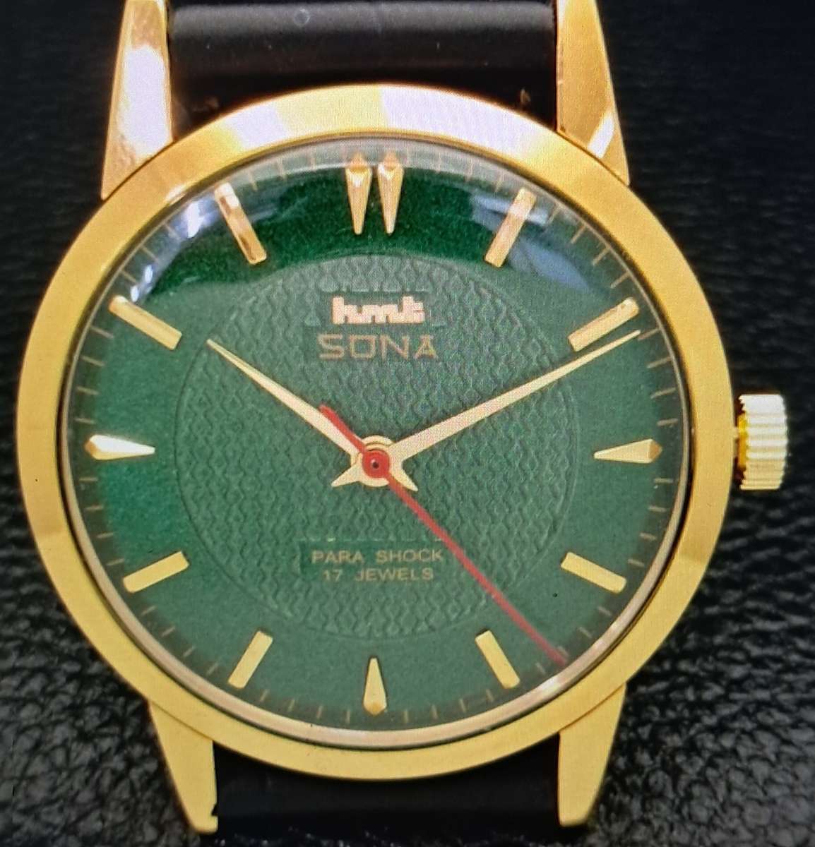 Vintage HMT Sona Para Shock gold plated mechanical watch