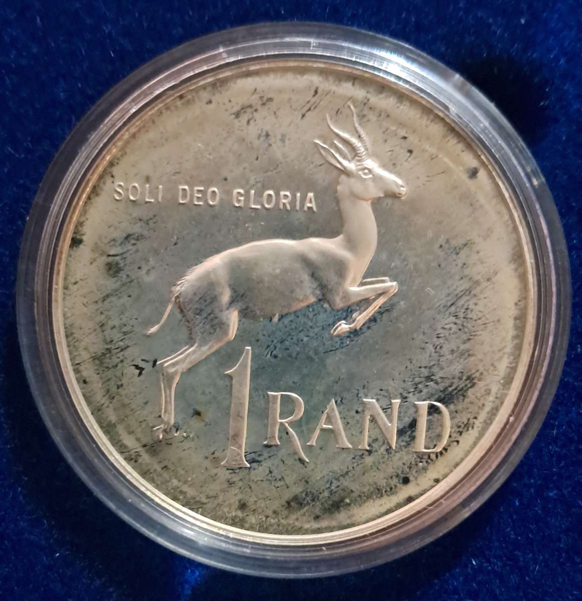 Silver 1990 Proof R1 in plastic capsule and SAM Box