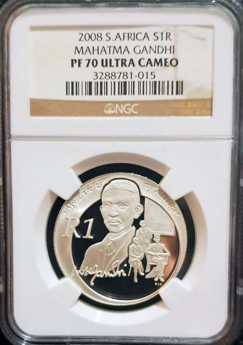 Flawless PF 70 Silver Mahatma Gandhi`One Rand