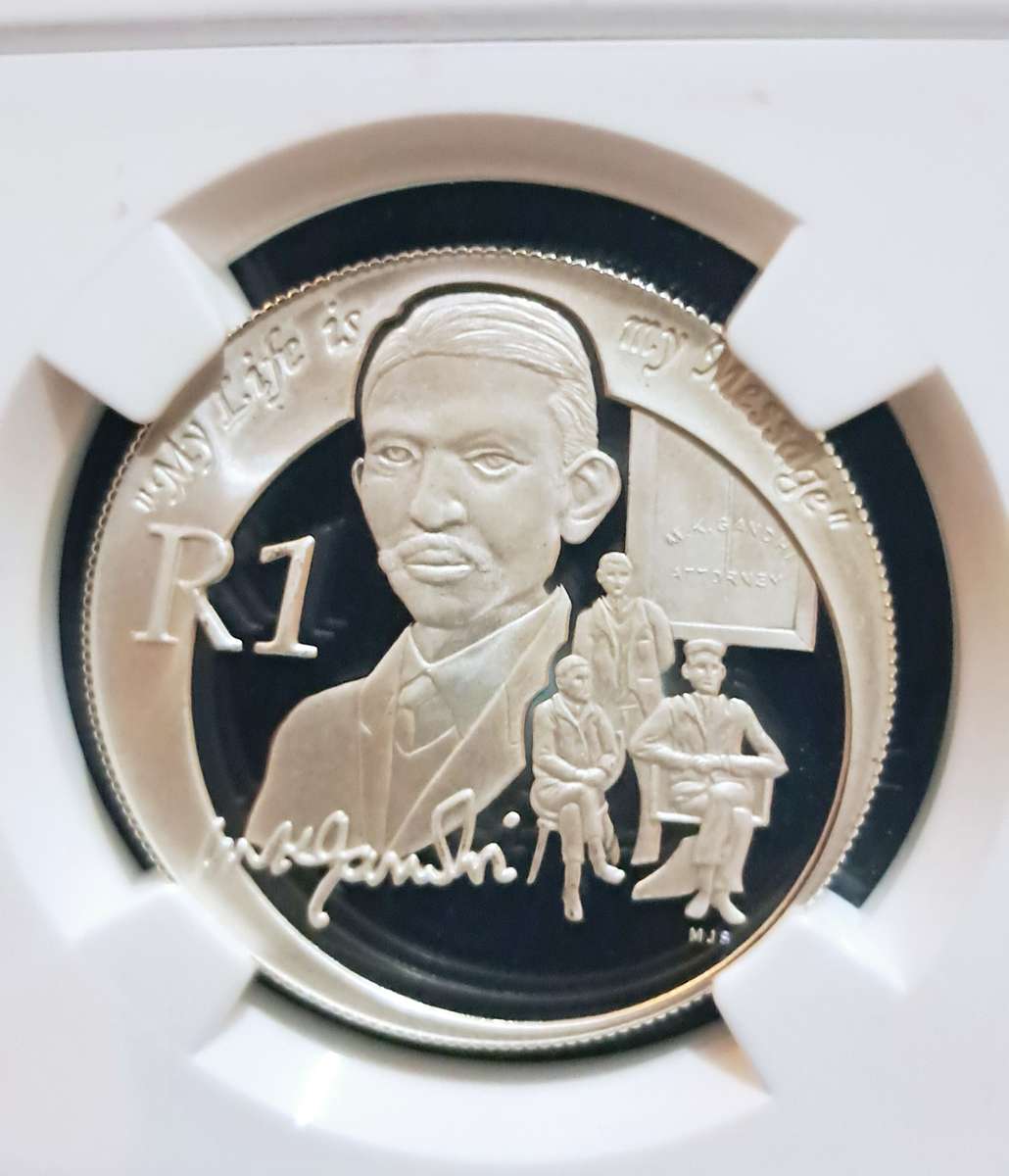 Flawless PF 70 Silver Mahatma Gandhi`One Rand