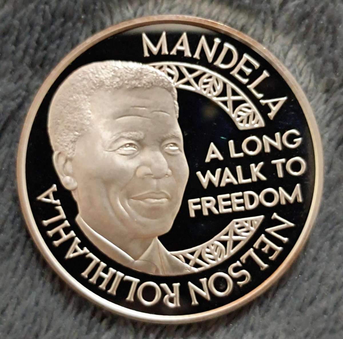 Silver Proof Medallion Springboks and Nelson Mandela