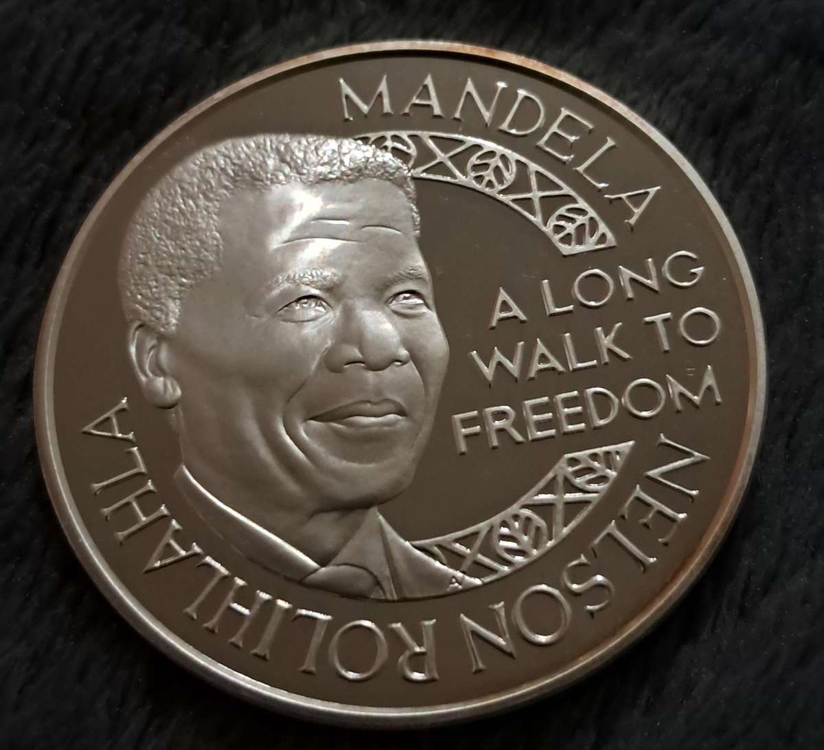 Silver Proof Medallion Springboks and Nelson Mandela
