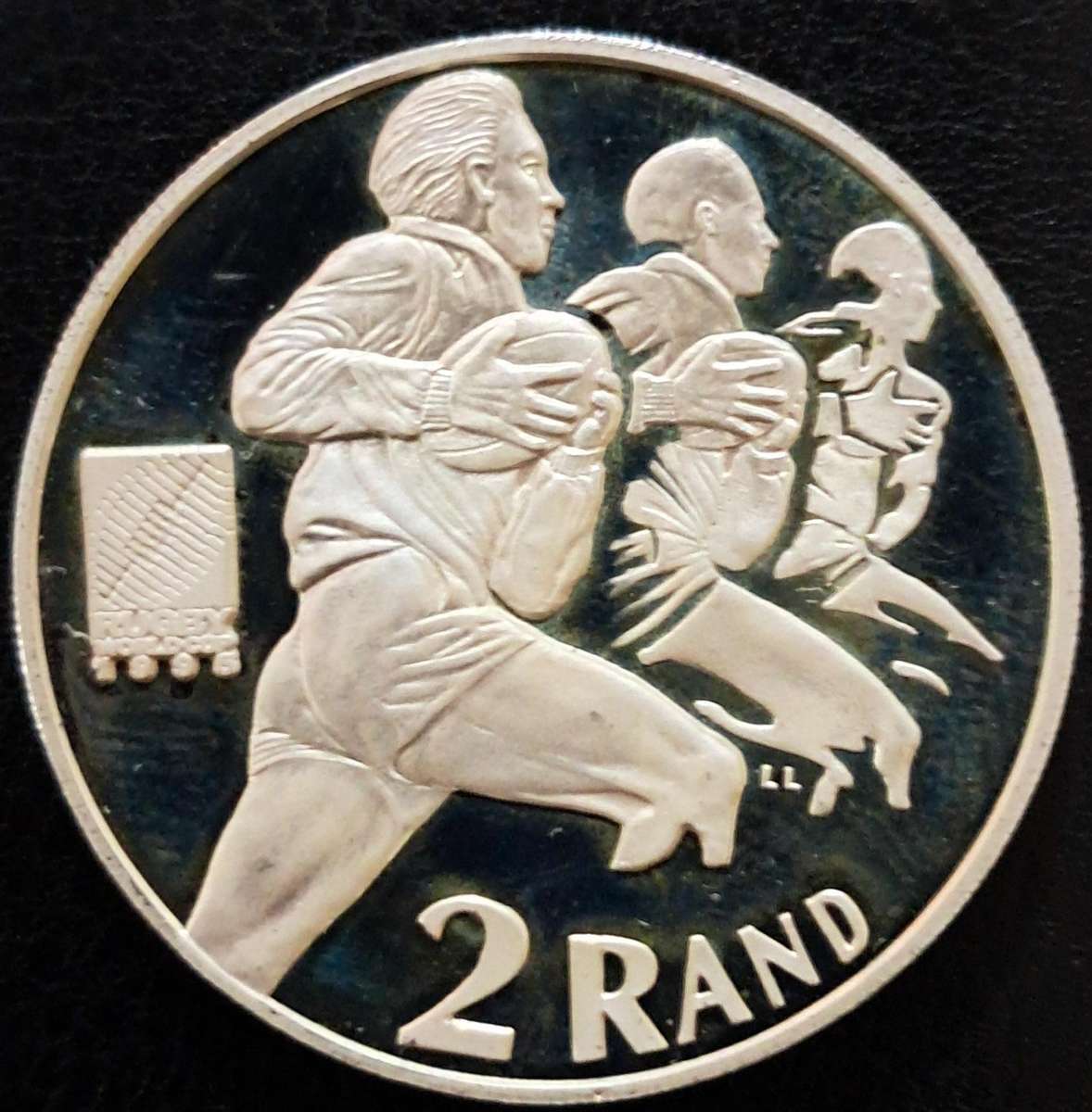 1995 Rugby World Cup 1oz Silver 2 Rand Coin