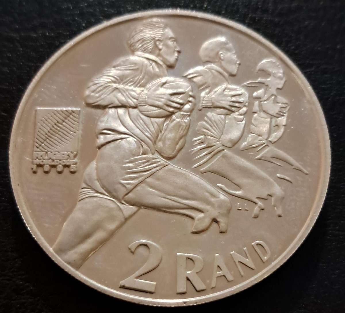 1995 Rugby World Cup 1oz Silver 2 Rand Coin