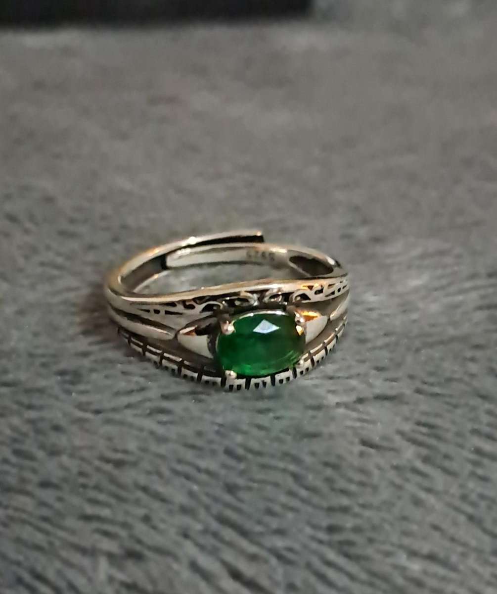 Sterling Silver Adjustable RingSynthetic Zirconia