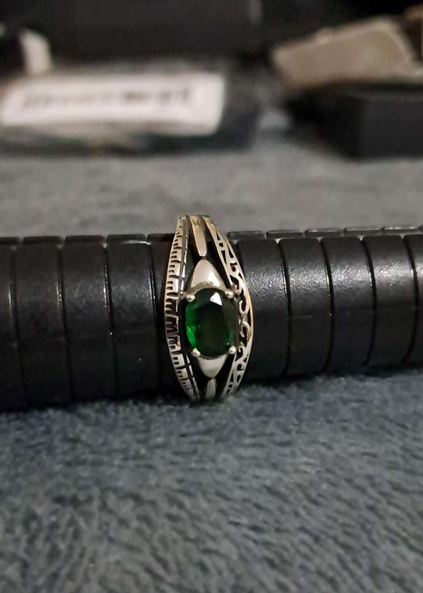 Sterling Silver Adjustable RingSynthetic Zirconia