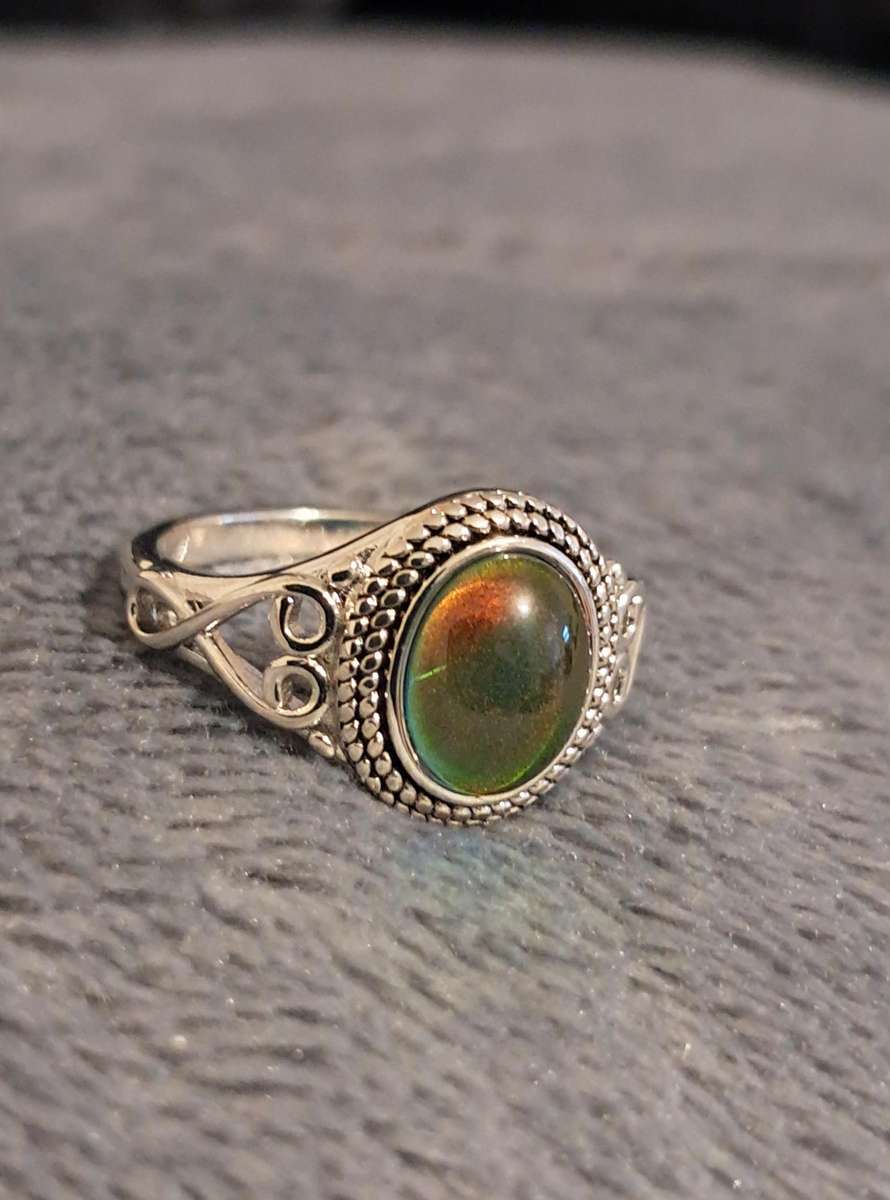 Sterling Silver Mood Ring Color Changing Size 7
