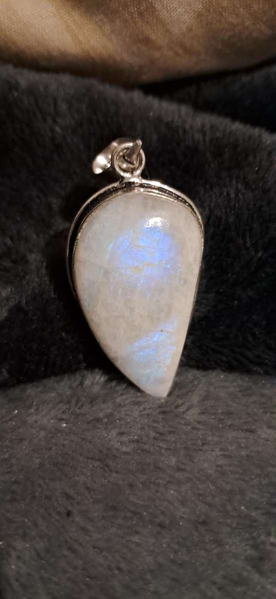Natural Moonstone Pendant Silver Plated