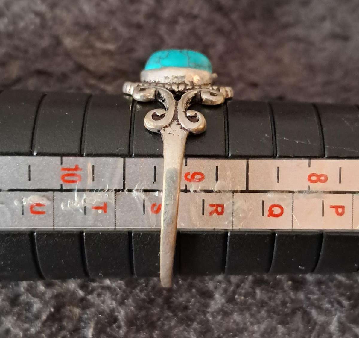 Stone Ring Silver Plated Size 9