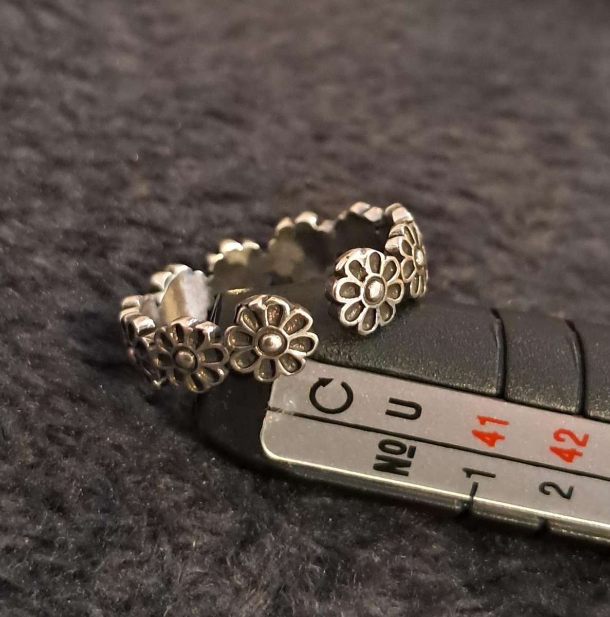 Vintage Style Silver Adjustable Ring