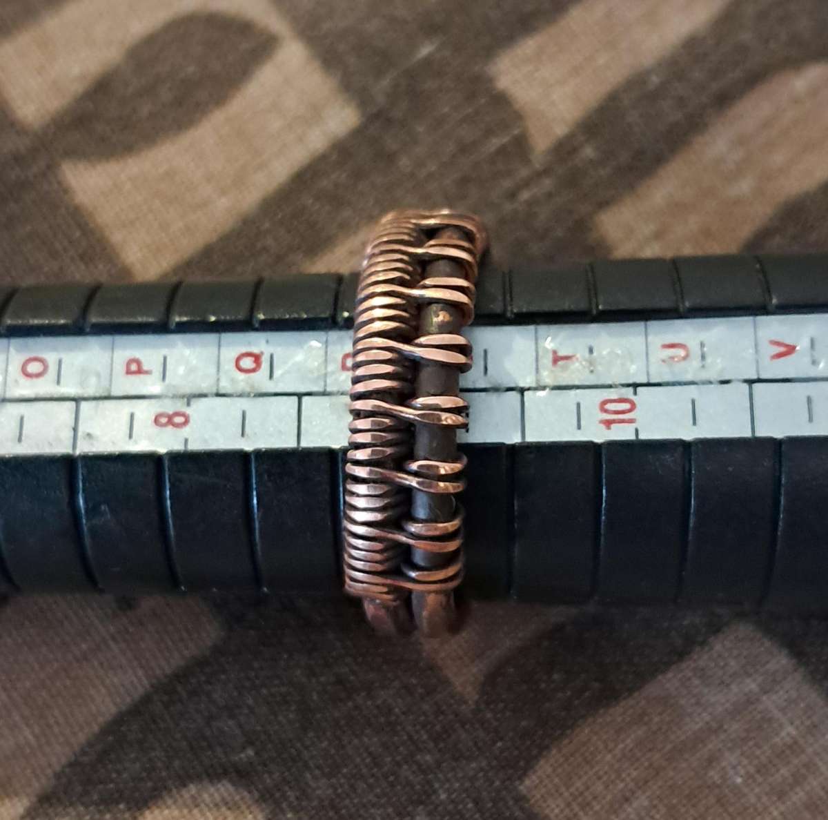 Hand Woven Copper Wire Ring Adjustable Size 9 and up