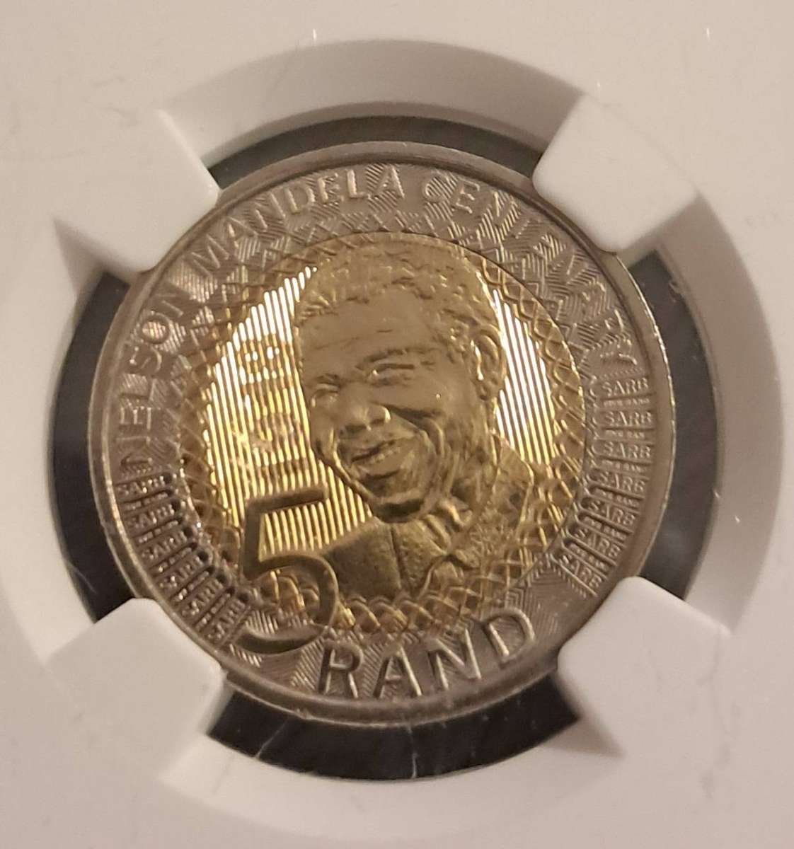 MS68 2018 Nelson Mandela Centenary 5 Rand Coin