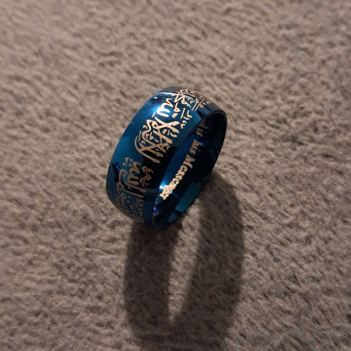 Stainless Steel Prayer Ring Size 7