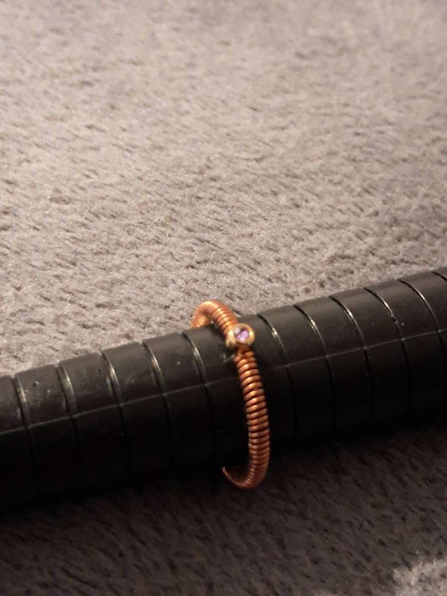 Minimalist Copper Wire Wrapped Adjustable Ring