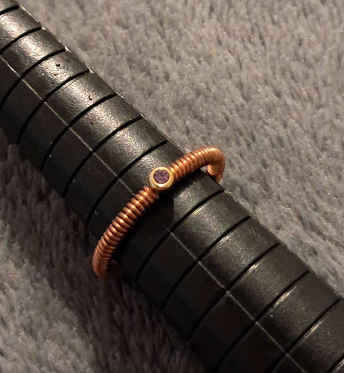 Minimalist Copper Wire Wrapped Adjustable Ring