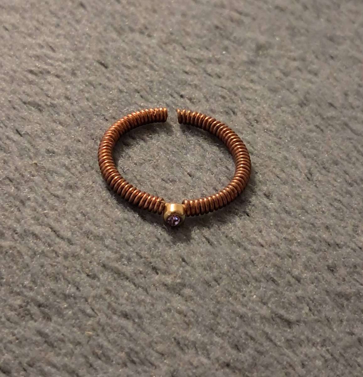 Minimalist Copper Wire Wrapped Adjustable Ring