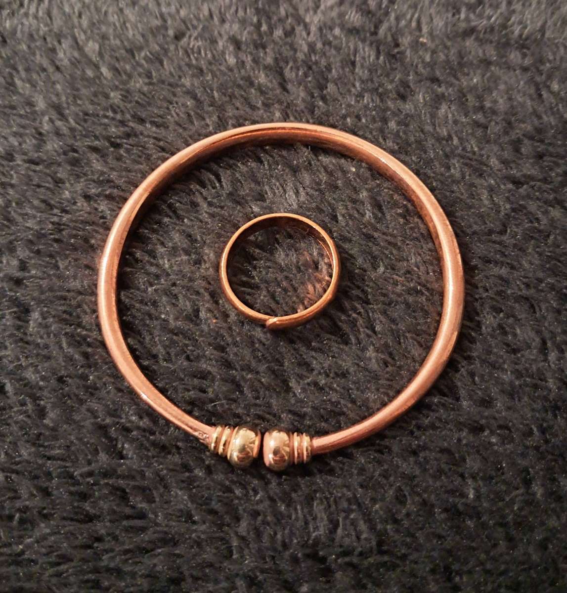 Adjustable Copper Ring and Bangle Set