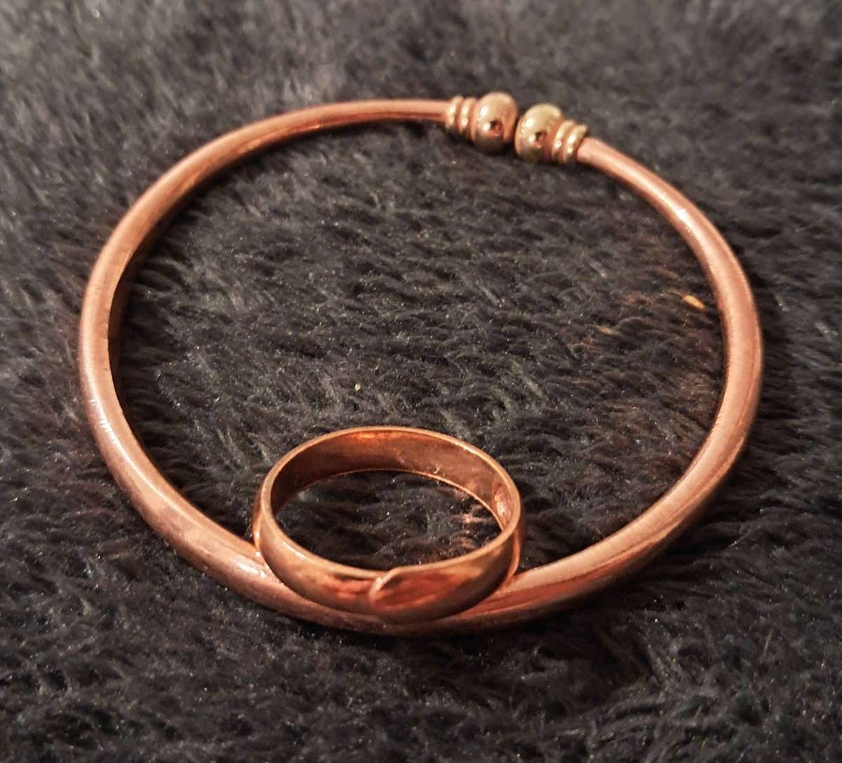 Adjustable Copper Ring and Bangle Set