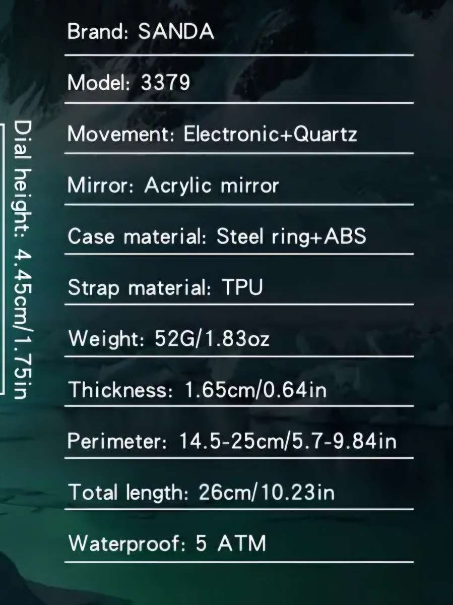 Sanda Digital Analog Sports Watch