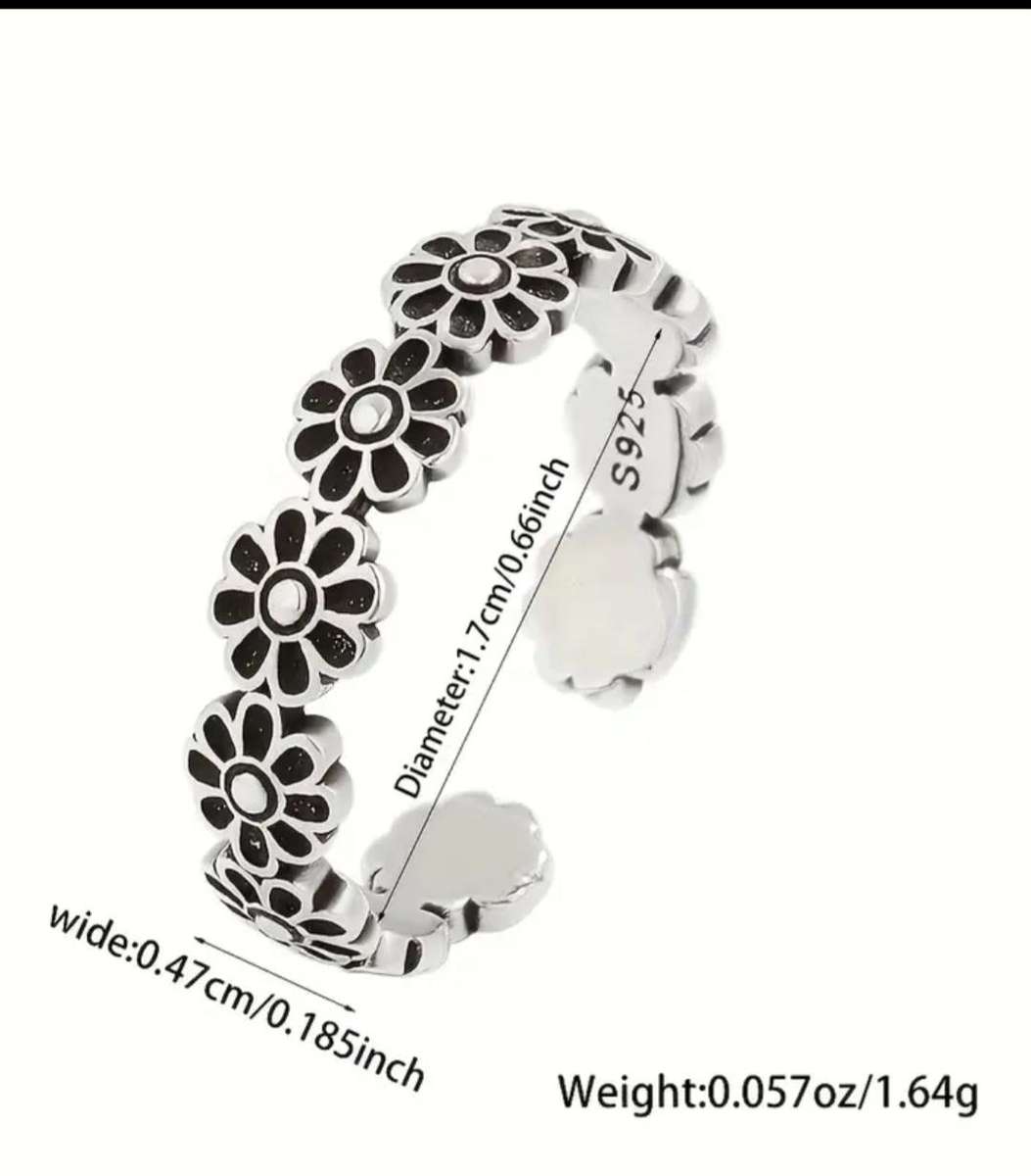 Vintage Style Silver Adjustable Ring