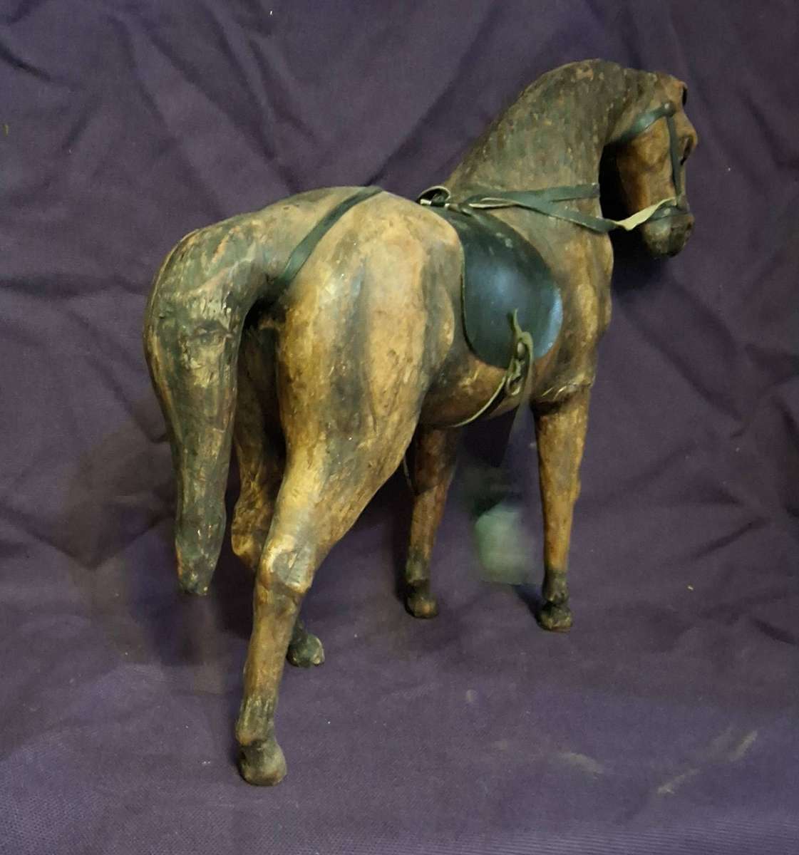 Antique Hand Made Leather Horse