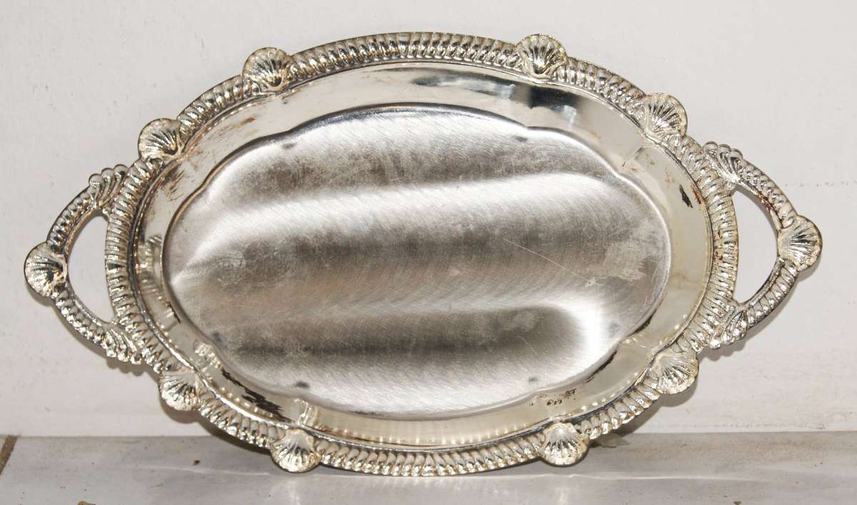 Vintage Pressed Silver Plated Tray (1of2)