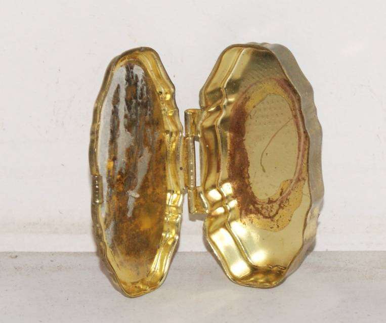 Vintage Brass and Enamel Pill Box