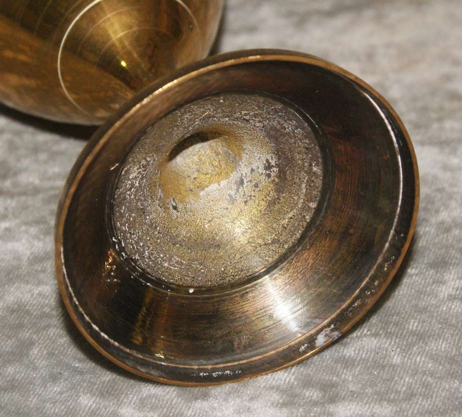 Brass hand etched fluted vase (large)