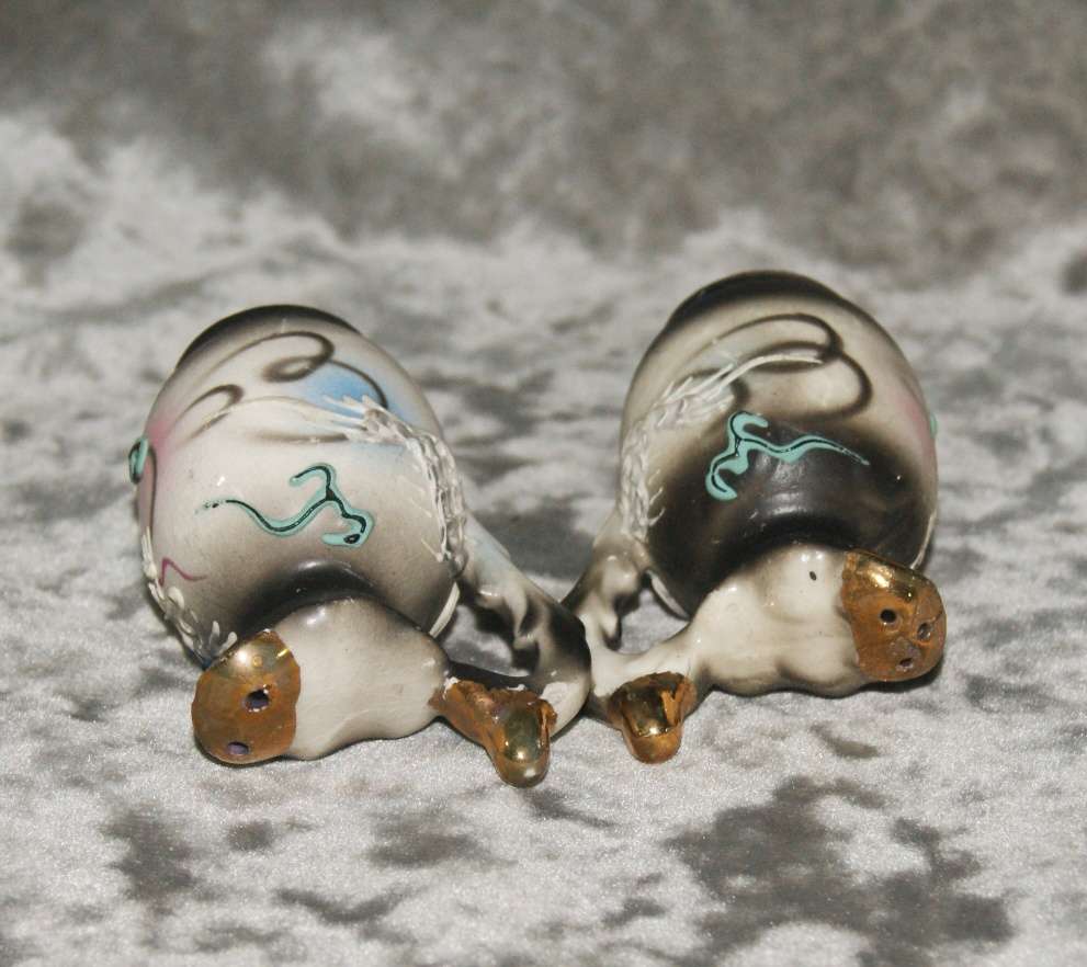 Vintage Satsuma style Japanese dragon salt and pepper set @@ CCRRAAZZYY R1 START